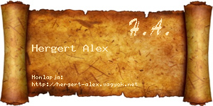 Hergert Alex névjegykártya